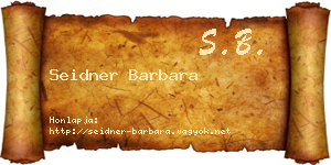 Seidner Barbara névjegykártya